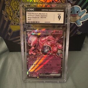2025 Pokemon Japanese Mega Dream Ex Holo Team Rocket's Mewtwo EX #63 CGC 9 MINT